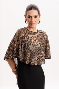 Bolero em Tule Flocado Caxemira