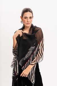 Xale em Tule Listras Zebrada