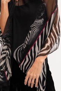 Xale em Tule Listras Zebrada