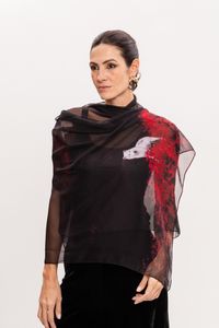 Xale em Tule Estampa de Lobo