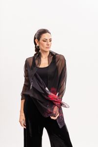 Xale em Tule Estampa de Lobo