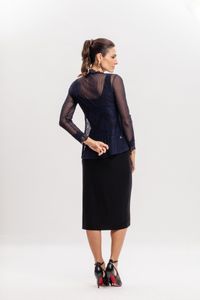 Casaquinho em Tule Canelado com Renda