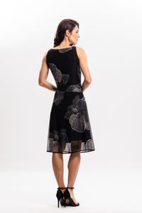 Vestido Curto Transpassado em Tule Orquídea Negra