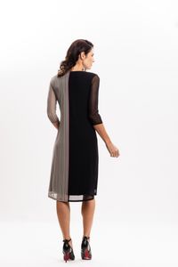 Vestido Curto em Tule Estampa Greco David