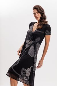 Vestido em Tule com Amarração Orquídea Negra