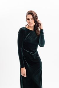 Vestido Longo em Veludo Verde