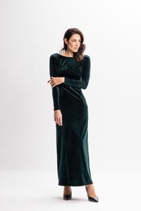 Vestido Longo em Veludo Verde