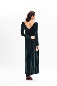 Vestido Longo em Veludo Verde