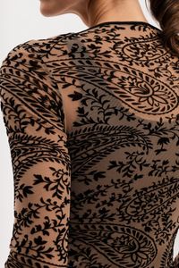 Blusa de Tule Manga longa Devorê Caxemira