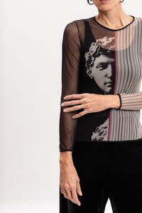 Blusa Segunda Pele em Tule Greco David