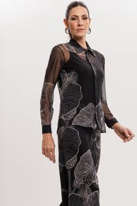 Camisa em Tule Orquídea Negra