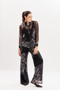 Camisa em Tule Orquídea Negra
