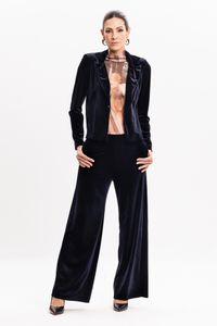 Blazer Azul em Veludo