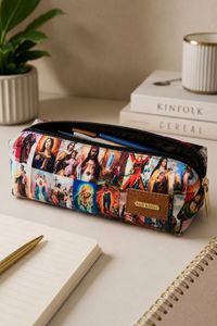 Porta-lápis Estampado Santinhos com Zíper