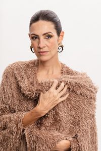Poncho Felpudo Marrom