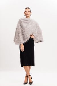 Poncho Transpasse Pelinhos Cinza