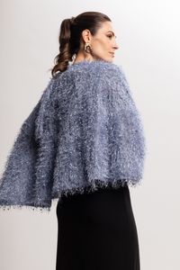 Poncho Transpasse Pelinhos Azul Claro