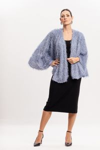 Poncho Transpasse Pelinhos Azul Claro