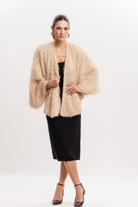Poncho Transpasse Pelinhos Caqui