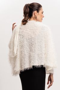 Poncho Transpasse Pelinhos Off White