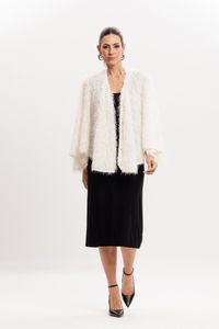 Poncho Transpasse Pelinhos Off White