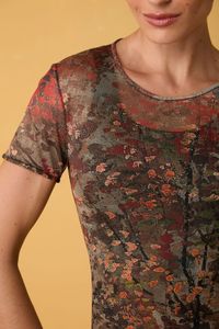 Blusa Segunda Pele de Tule Manga Curta Van Gogh