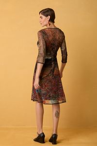 Vestido Curto Reto de Tule Estampa Vincent van Gogh