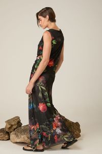 Saia Longa Floral de Tule Estampa Elias Vanden Broeck
