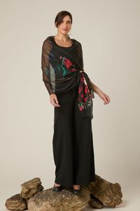 Xale Estampa Rosas Vermelhas