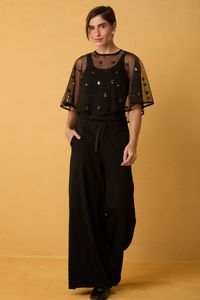 Bolero de Tule Preto com Lantejoulas