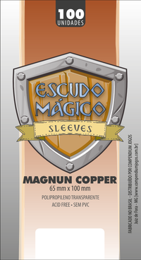 Foto do produto Sleeves Escudo Mágico - MAGNUM COPPER 100u (65 mm X 100 mm)