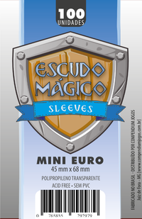 Foto do produto Sleeves Escudo Mágico - MINI EURO - 100u  -   45 mm X 68 mm