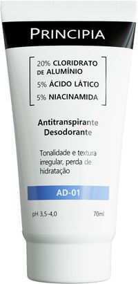 Foto do produto Antitranspirante Desodorante 5% Acido Latico + 5% Niacinamida Principia Skincare AD-01 com 70ml