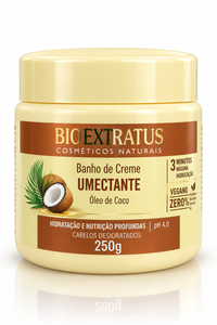 Foto do produto Máscara Banho de Creme  Umectante Óleo de Coco 250g Bioextratus