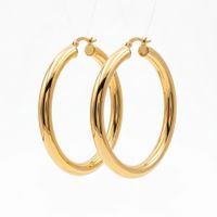 Foto do produto ARGOLA BASIC G COM FECHO ITALIANO BANHADA EM OURO 18K