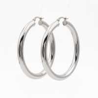 Foto do produto ARGOLA BASIC G COM FECHO ITALIANO BANHADA EM PRATA 925
