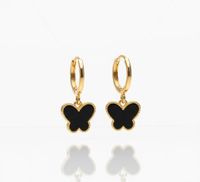 Foto do produto ARGOLA BORBOLETA BLACK BANHADO EM OURO 18K