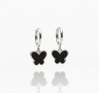 Foto do produto ARGOLA BORBOLETA BLACK BANHADO EM PRATA 925