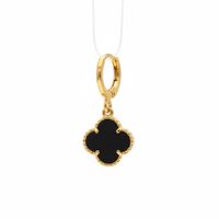Foto do produto ARGOLA TREVO BLACK - BANHADO EM OURO 18K