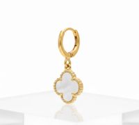 Foto do produto ARGOLA TREVO MADREPEROLA - BANHADO EM OURO 18K