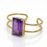 Foto do produto BRACELETE FIO DUPLO COM PEDRA LILAS DE ZIRCONIA BANHADO EM OURO 18K