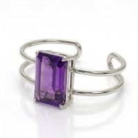 Foto do produto BRACELETE FIO DUPLO COM PEDRA LILAS DE ZIRCONIA BANHADO EM PRATA 925