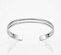 Foto do produto BRACELETE FIO DUPLO LISO FINO BANHADO EM PRATA 925 