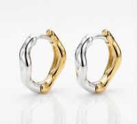 Foto do produto Brinco Argola Mix de Banhos Wave P - Dourado