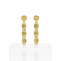 Foto do produto BRINCO CASCATA ELOS TEXTURIZADOS BANHADO A OURO 18K