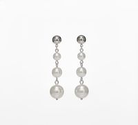 Foto do produto BRINCO CASCATA PÉROLAS TRIO M BANHADO EM PRATA 925