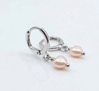 Foto do produto BRINCO INFANTIL ARGOLA CORAÇÃO DE PEROLA CLICK BANHADO EM PRATA 925