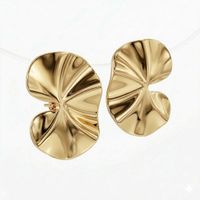 Foto do produto BRINCO MAXI ORGÂNICO FOLHA VITÓRIA RÉGIA - BANHADO EM OURO 18K