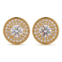 Foto do produto BRINCO SAFIRA CRAVEJA COM ZIRCONIAS - BANHADO EM OURO 18K