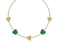 Foto do produto CHOKER BORBOLETAS COM RESINA VERDE BANHADO EM OURO 18K